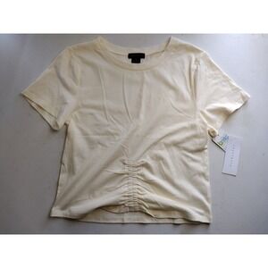 Sanctuary Girls Cream Ruched‎ Front Short Sleeve T-Shirt Size 16 NWT